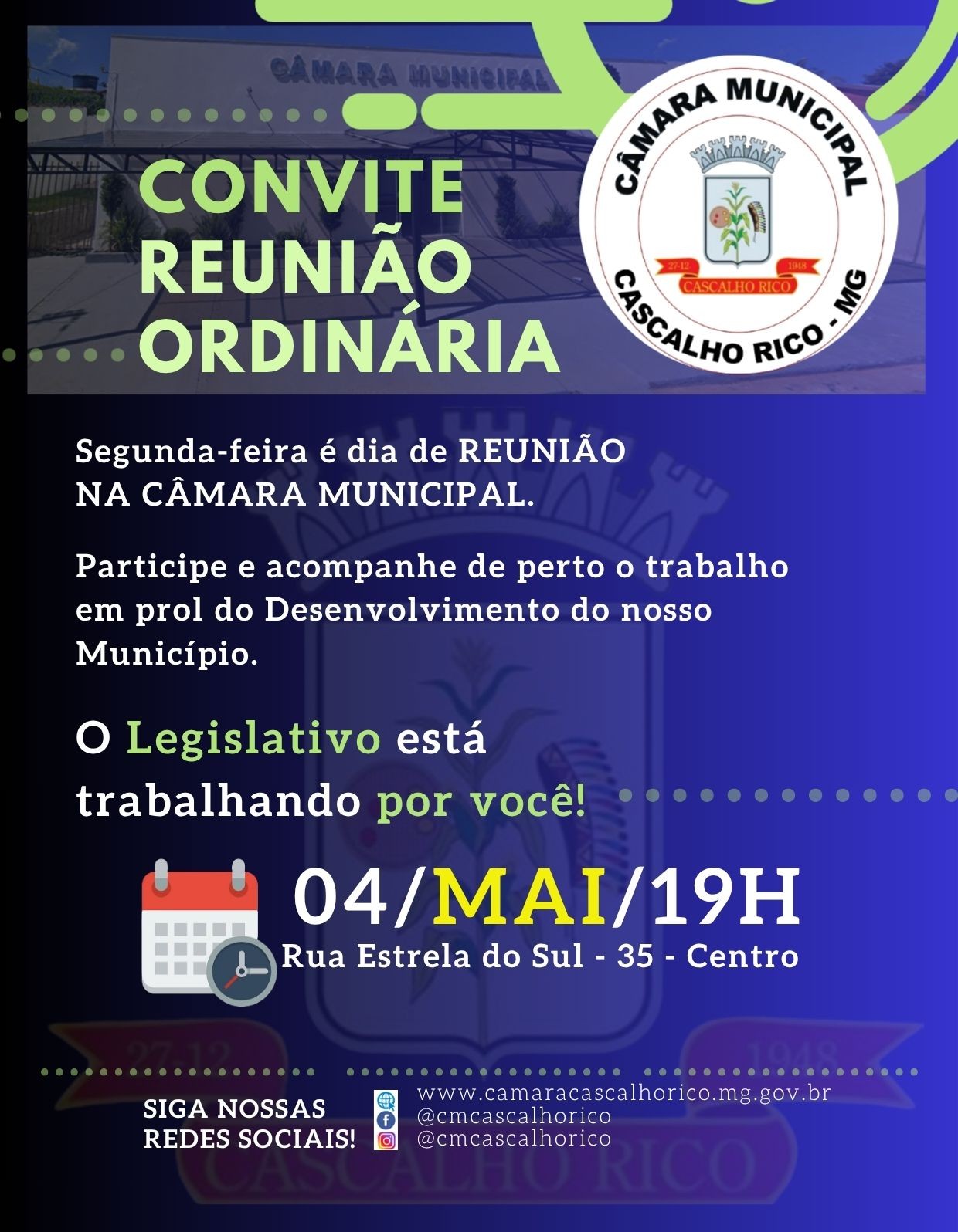 REUNIÃO ORDINÁRIA DO LEGISLATIVO