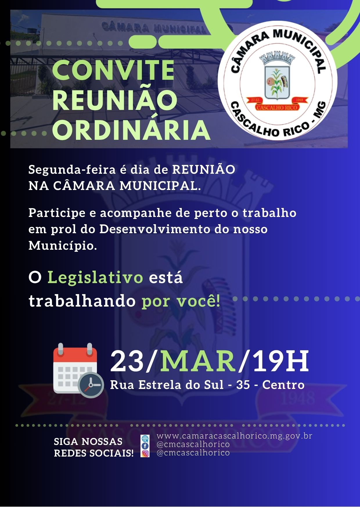 Reunião Ordinária do Legislativo