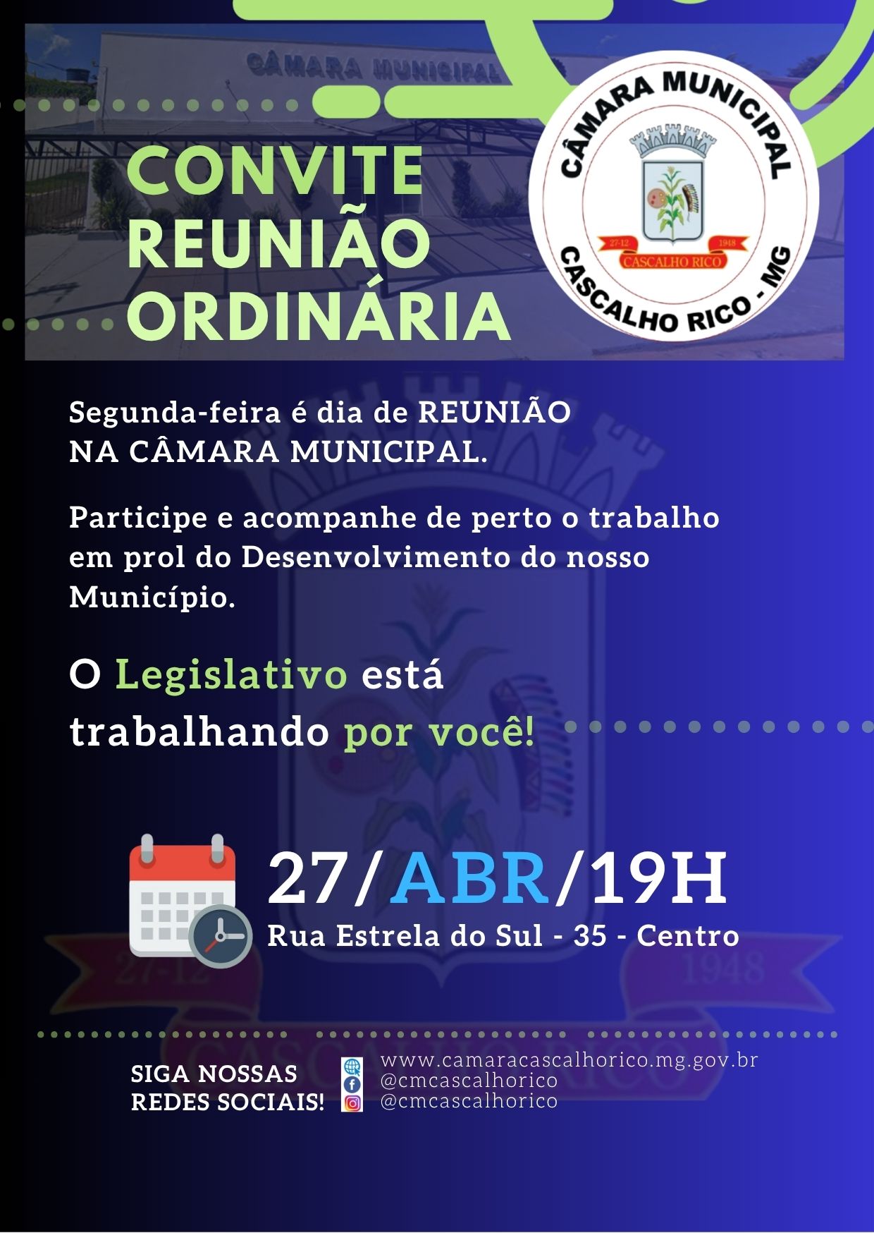 Reunião Ordinária do Legislativo