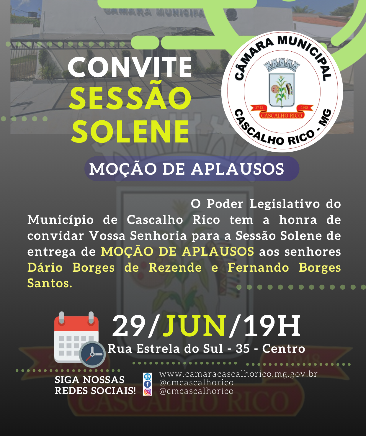 ENTREGA DE MOÇÃO DE APLAUSOS