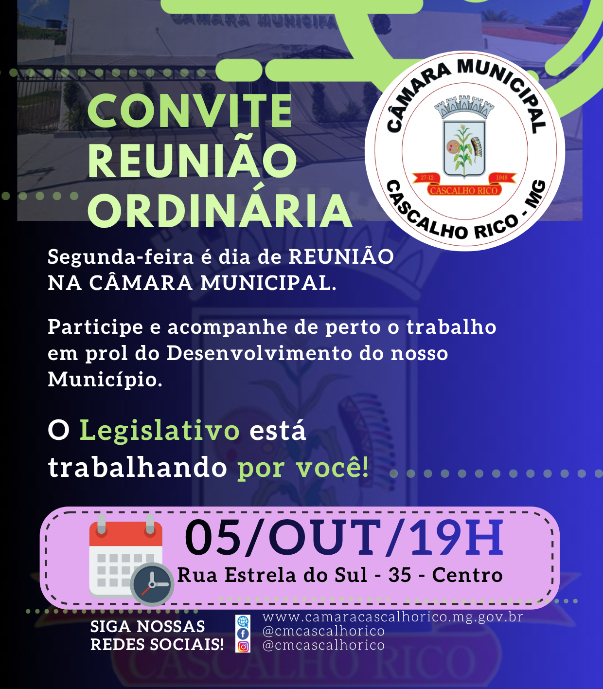 REUNIÃO ORDINÁRIA DO LEGISLATIVO